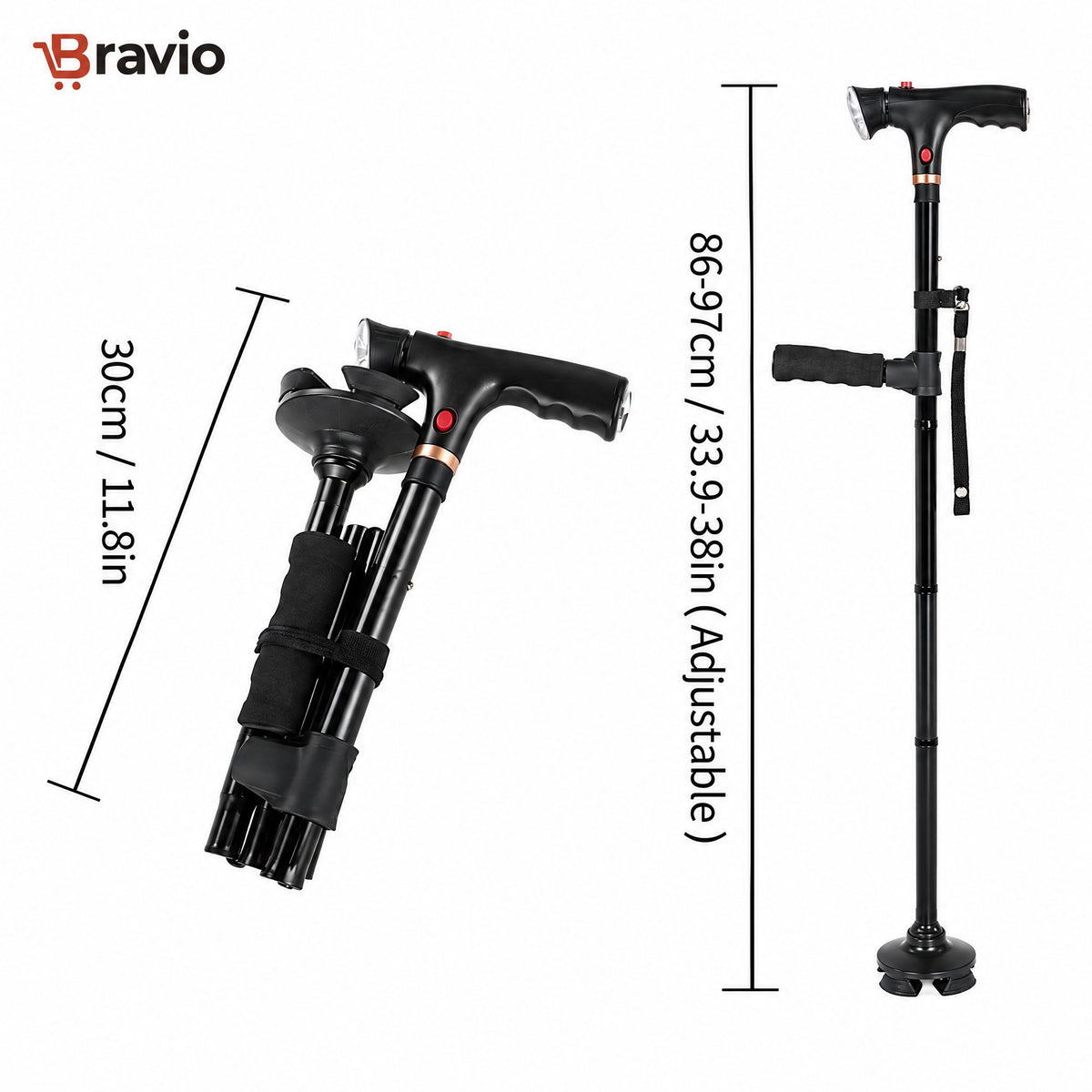 Bastón de apoyo Bravio