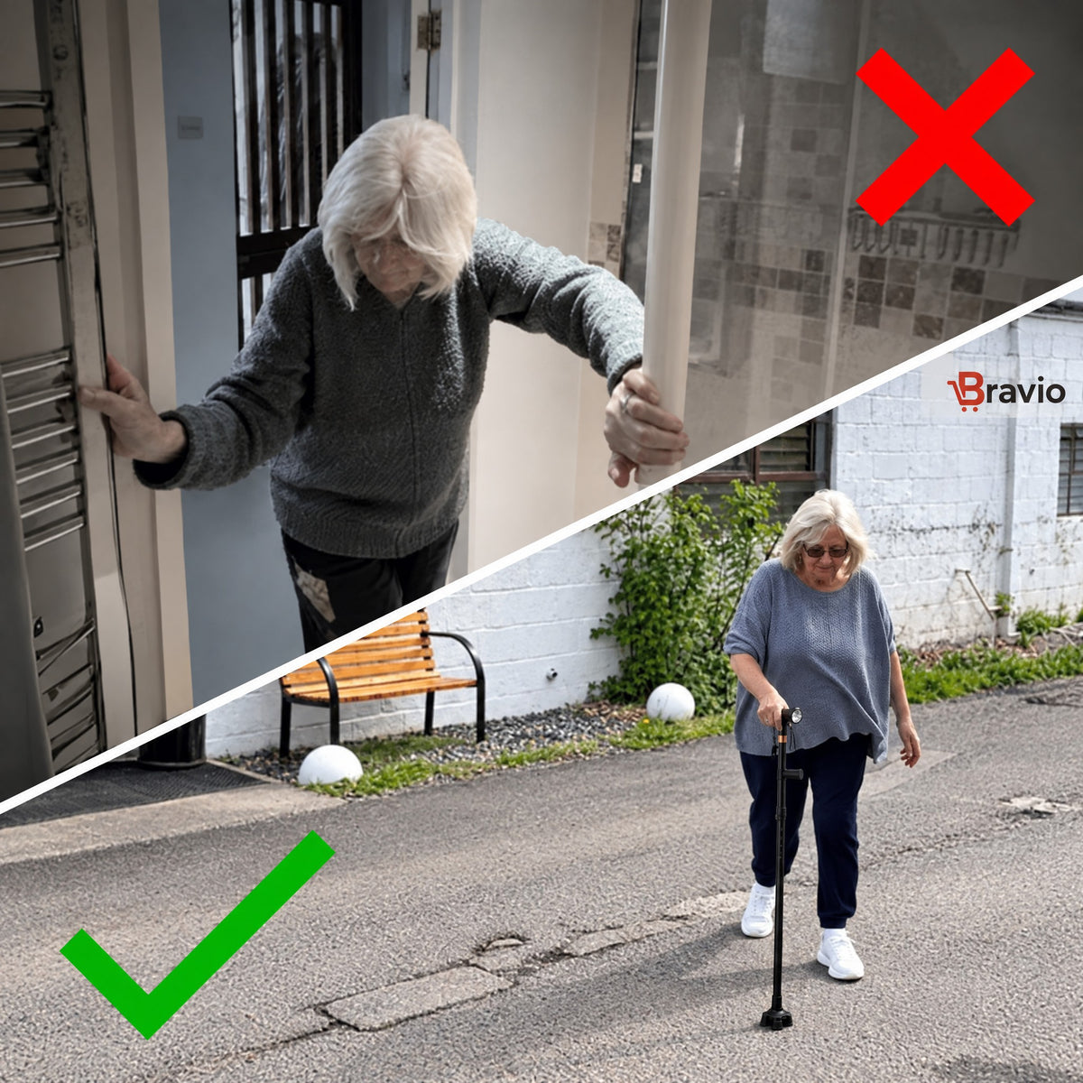 Bastón de apoyo Bravio