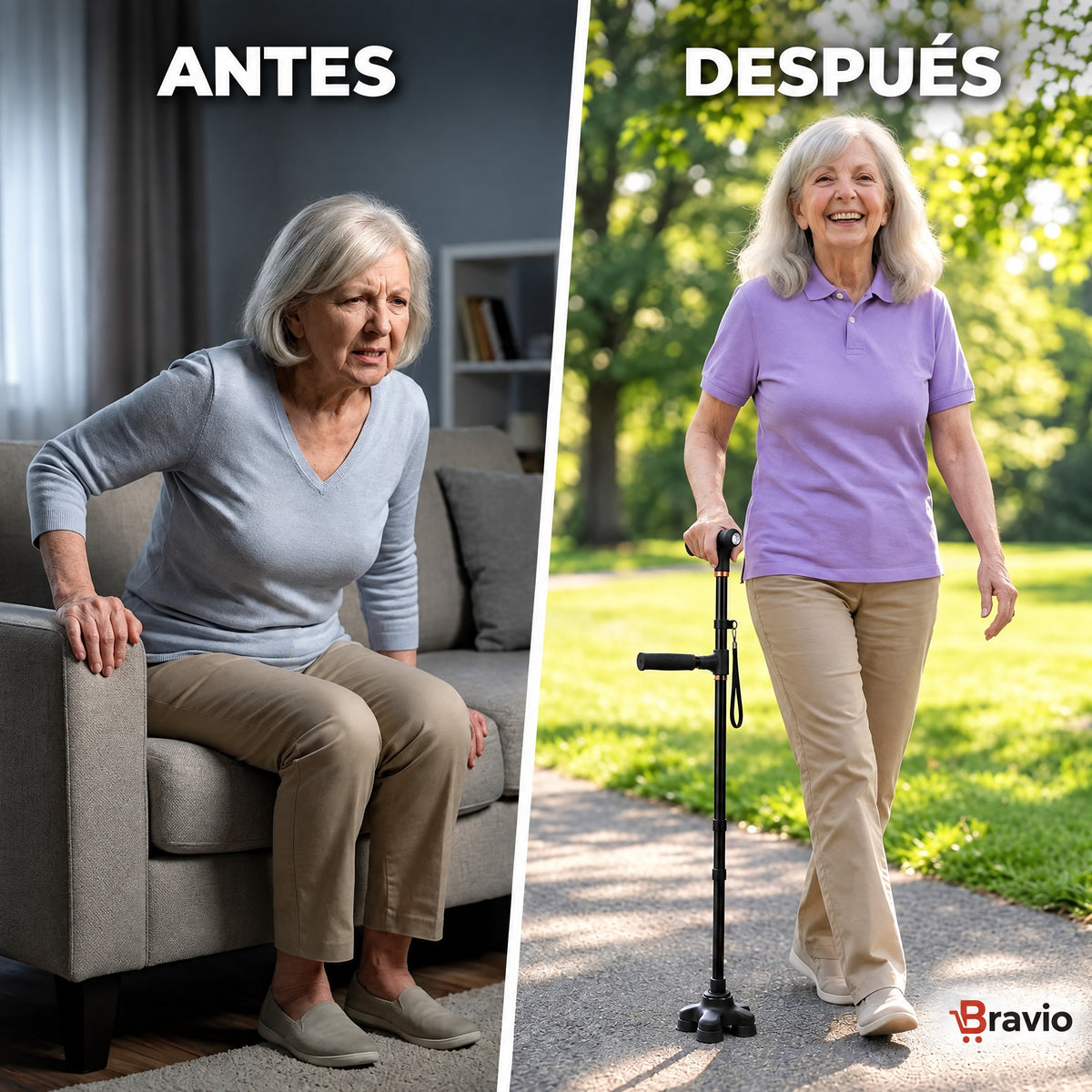 Bastón de apoyo Bravio