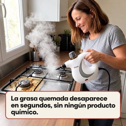 VaporMax Bravio limpiando la placa de cocina