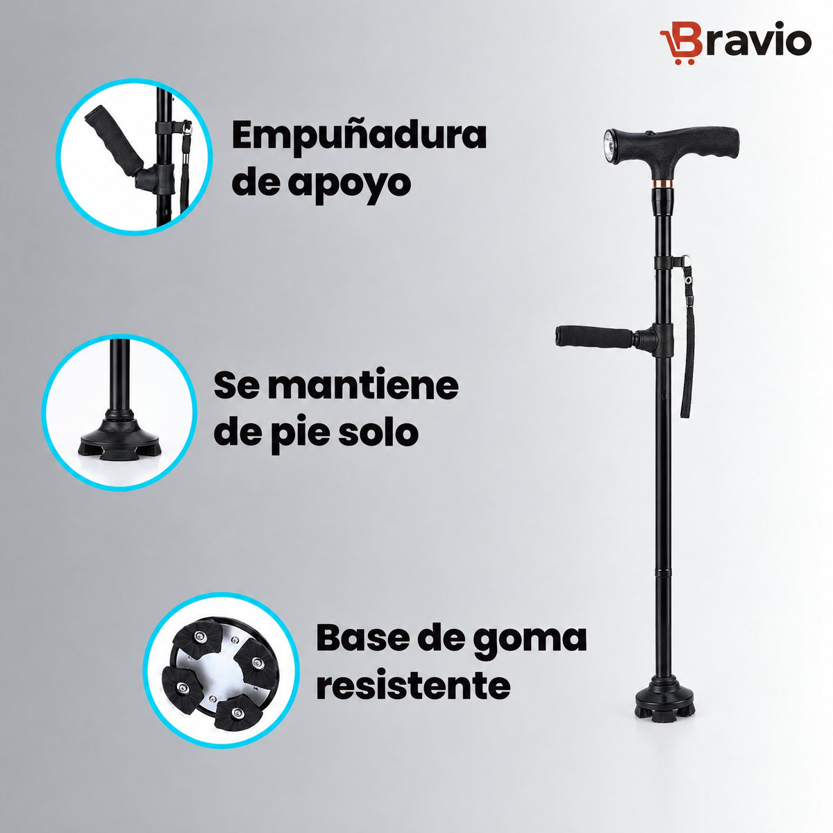 Bastón de apoyo Bravio
