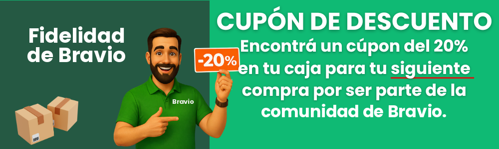 Fidelidad de Bravio: cupón de descuento del 20% para tu siguiente compra